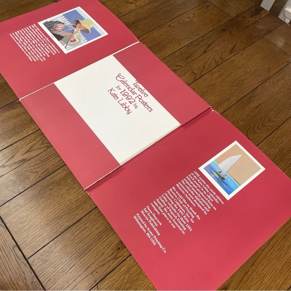 Kate Libby 12 Calendar Posters For 1992 Art 11” x 14
